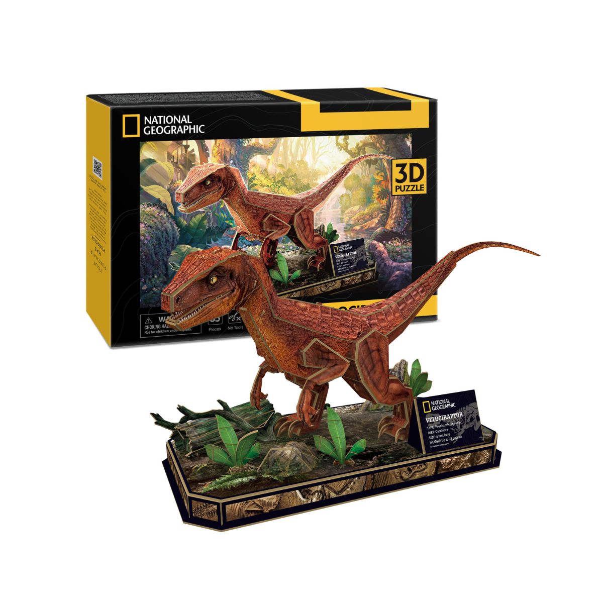 3D сложувалка, Cubic Fun, National Geographic - Velociraptor, 63 ...