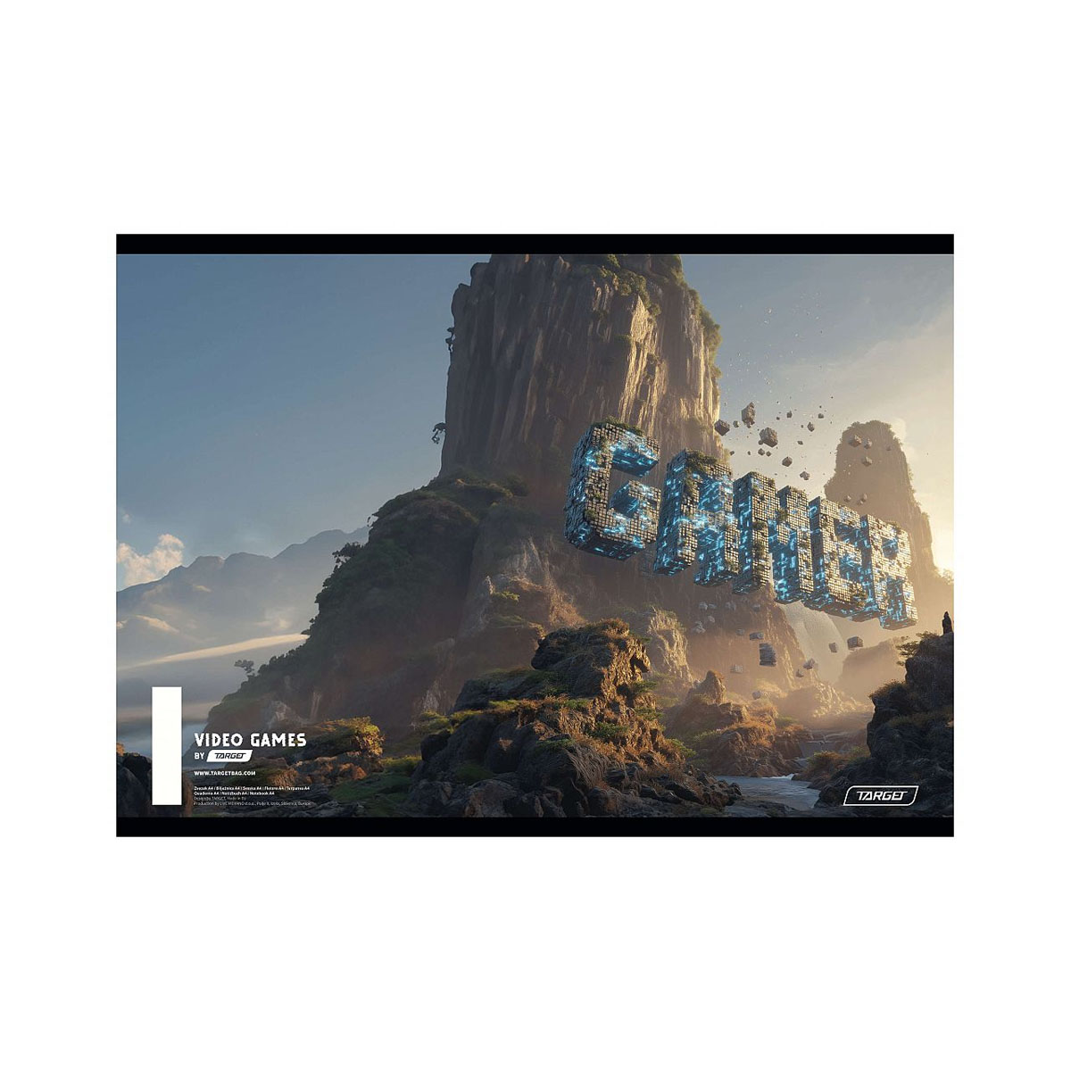 Тетратка, Target - Gamer, A4, 54 листа, коцки 