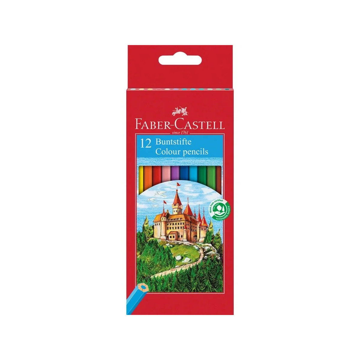 Colour Castle Сет од 12 дрвени боици, Classic Colour - Castle | literatura.mk