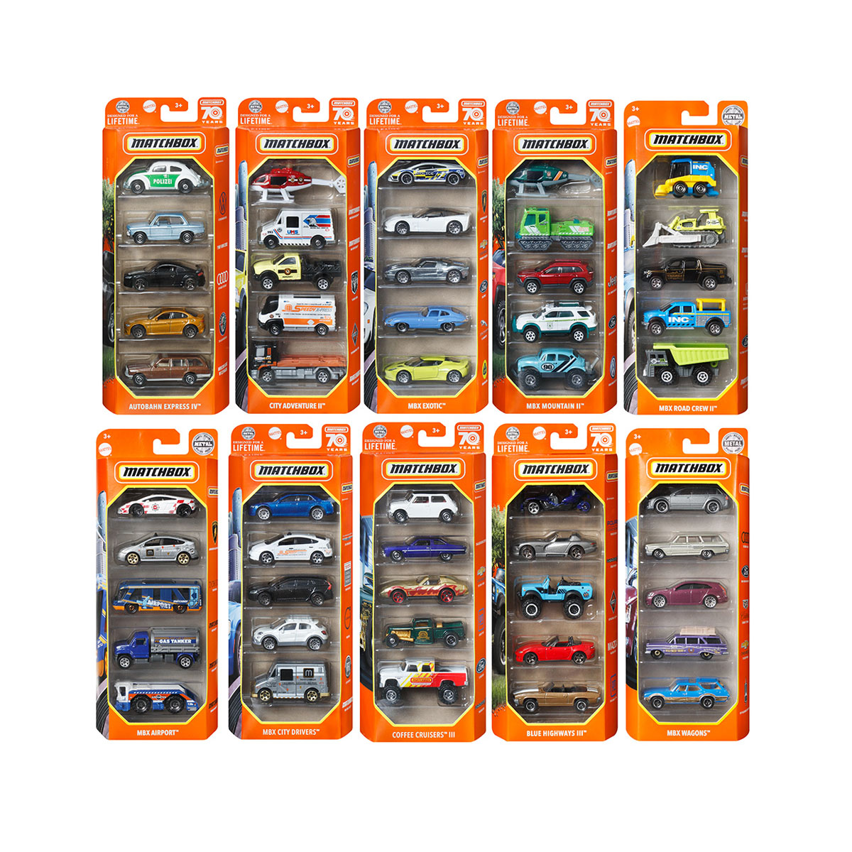 Сет од 4 метални колички (по случаен избор) Matchbox 