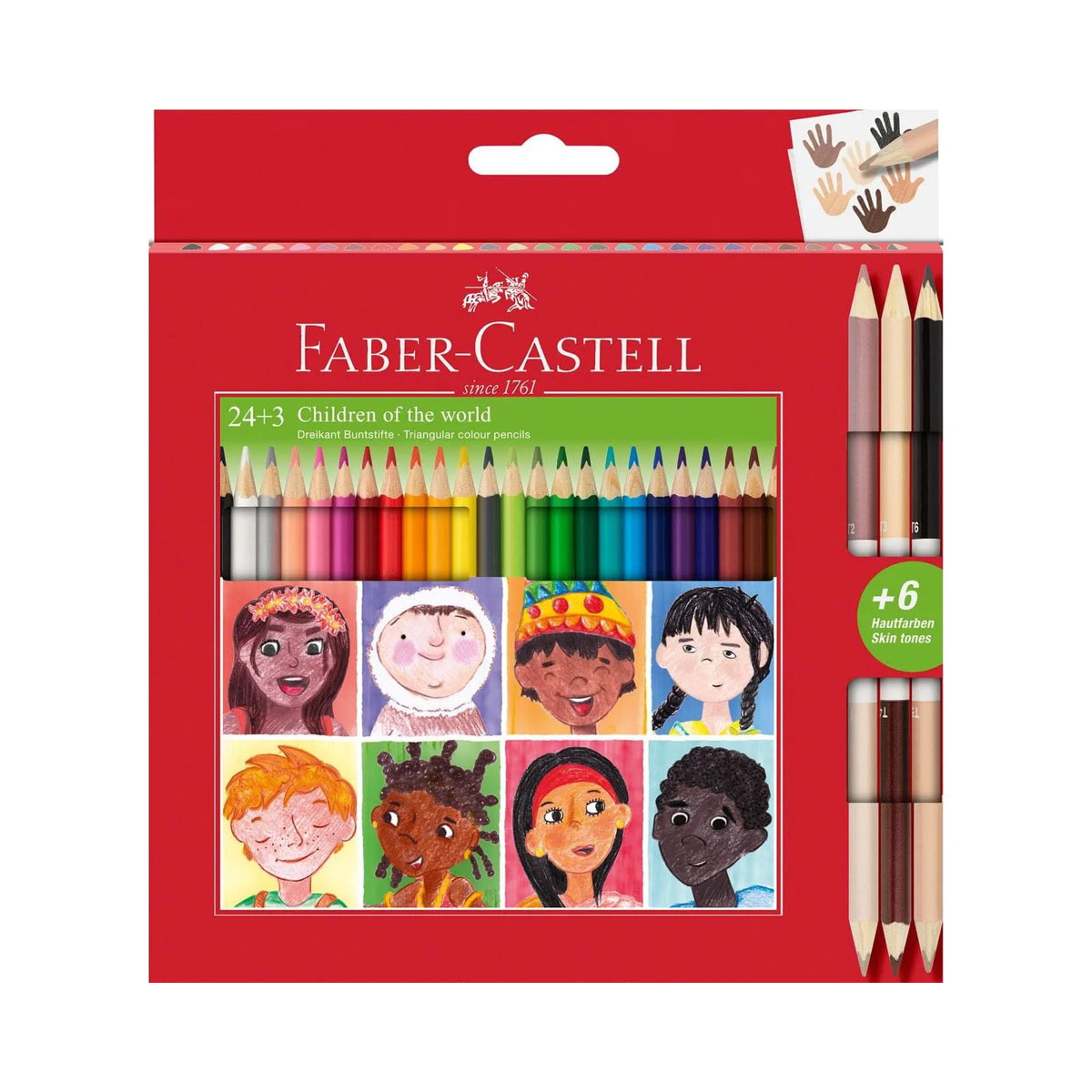 Дрвени боици, Faber Castell - Children of the World, 24 + 3 