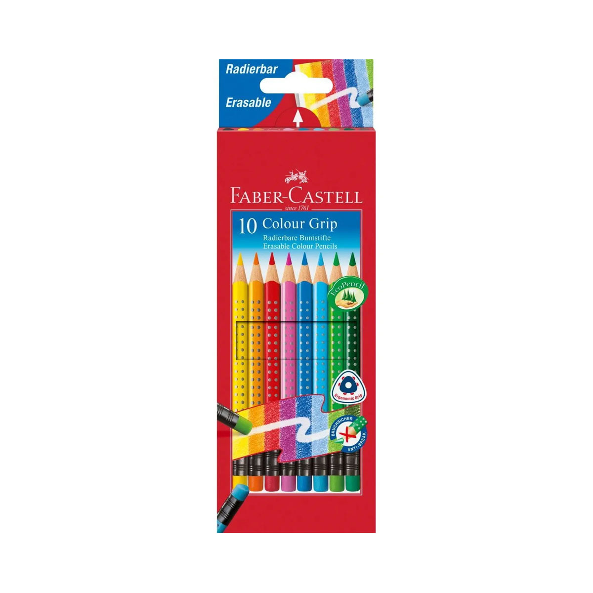 Дрвени боици, Faber Castell - Colour Grip Erasable, 1/10 