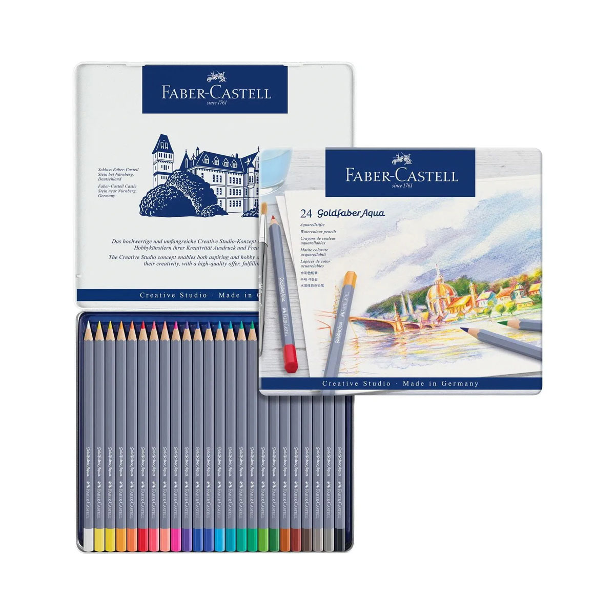 Акварелни моливи во боја, Faber Castell - GоldfaberAqua, 1/24 