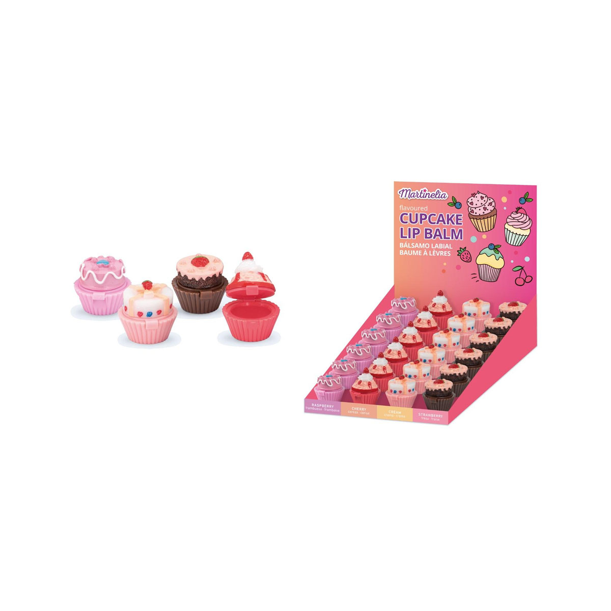 Детски балзам за усни 'Cupcake', 4 вкусови 