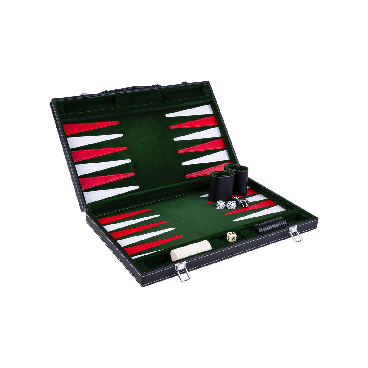 Сет за табла - куферче, green/red/white, 18 