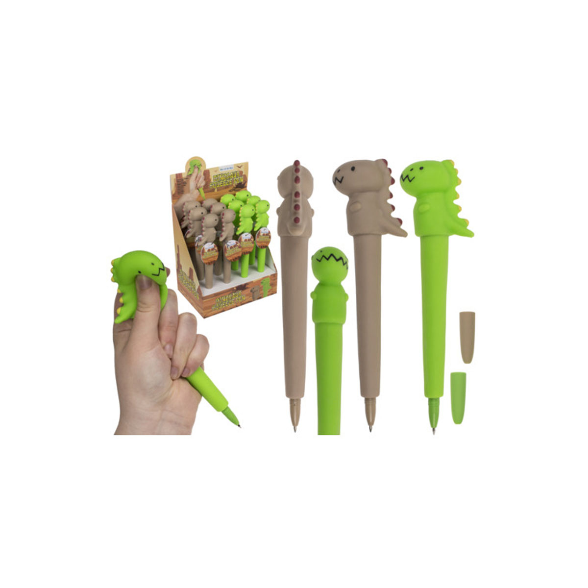 Пенкало со фигура, Dinosaur Squeeze Pen, 2 бои 