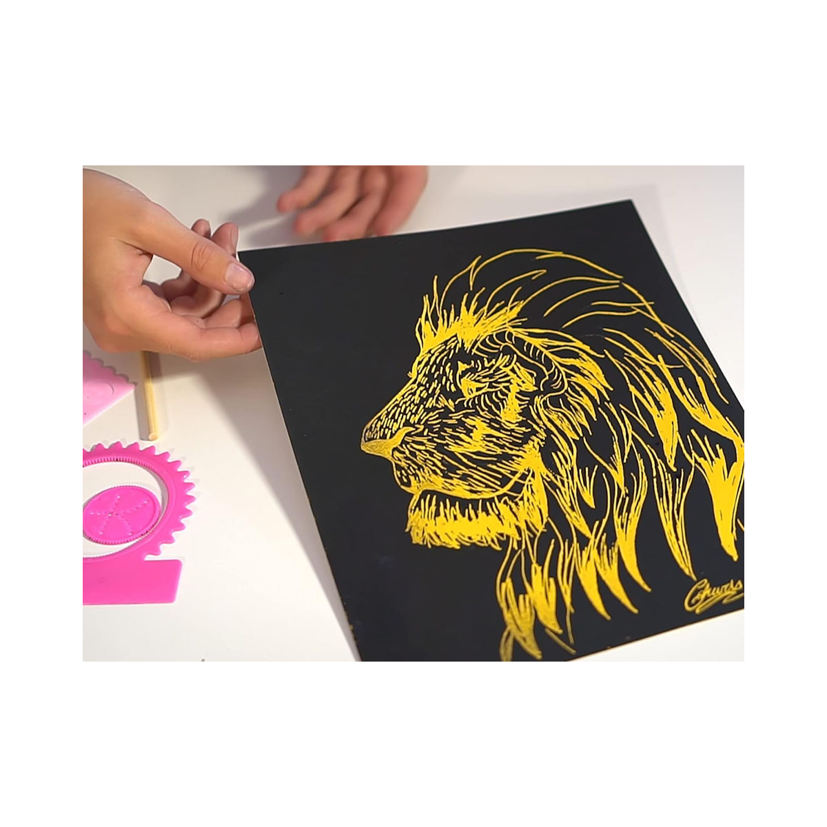 Креативен сет за цртање со гребење, Marvin's Magic Art: Super Bright Scratch Art 
