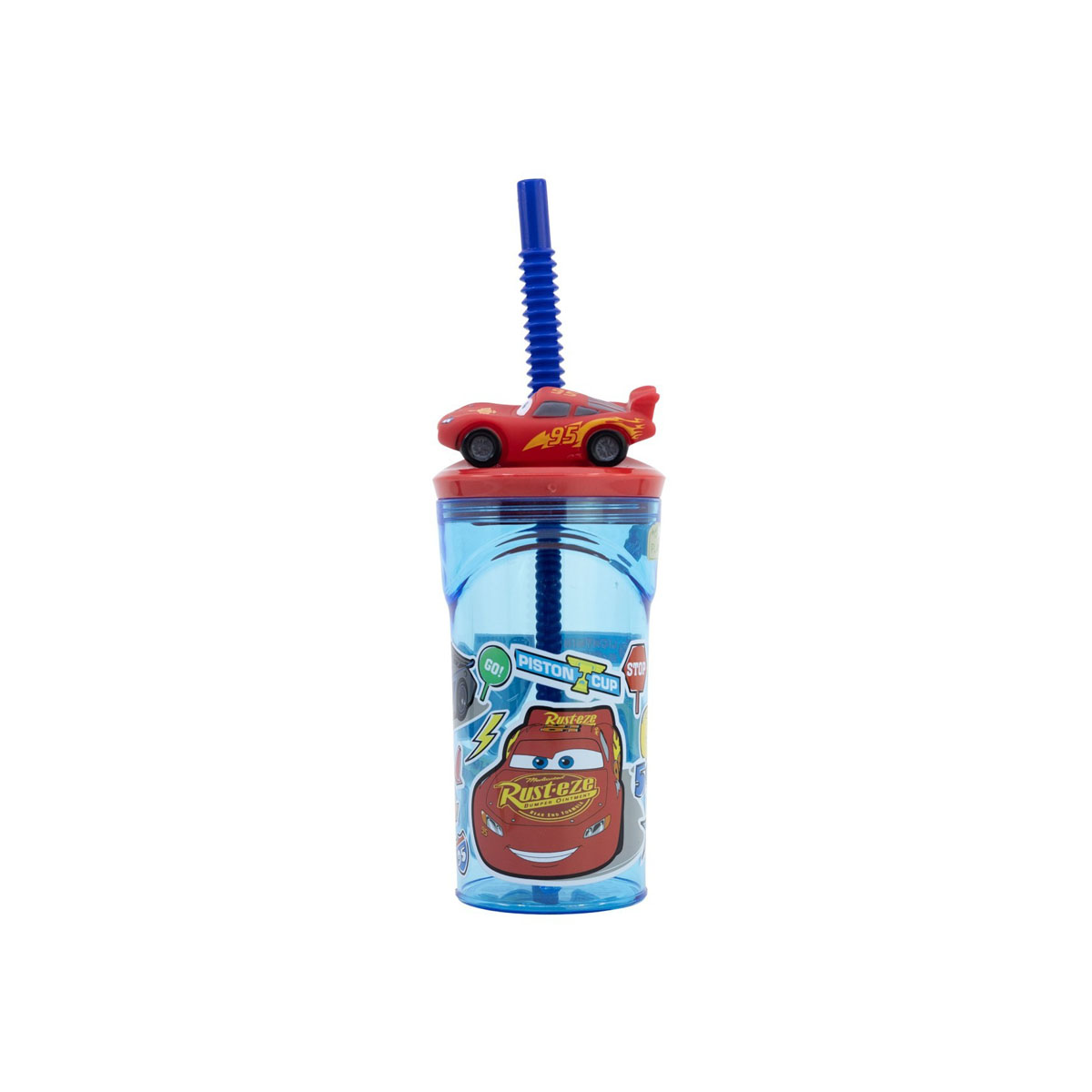 Чаша со сламка, Pixar: Cars Stickers, 360ml 