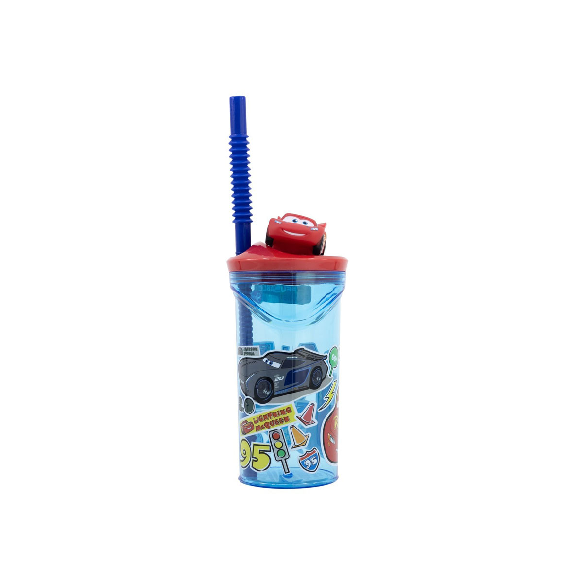 Чаша со сламка, Pixar: Cars Stickers, 360ml 