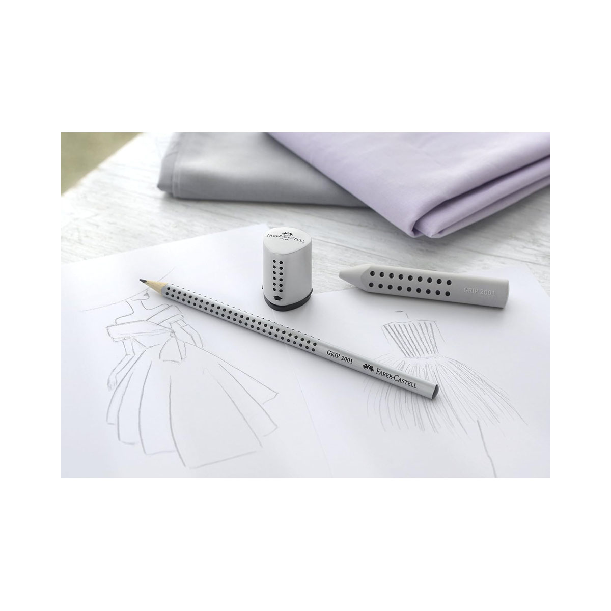 Острилка, Faber Castell - Grip 2001 Mini Box, silver 