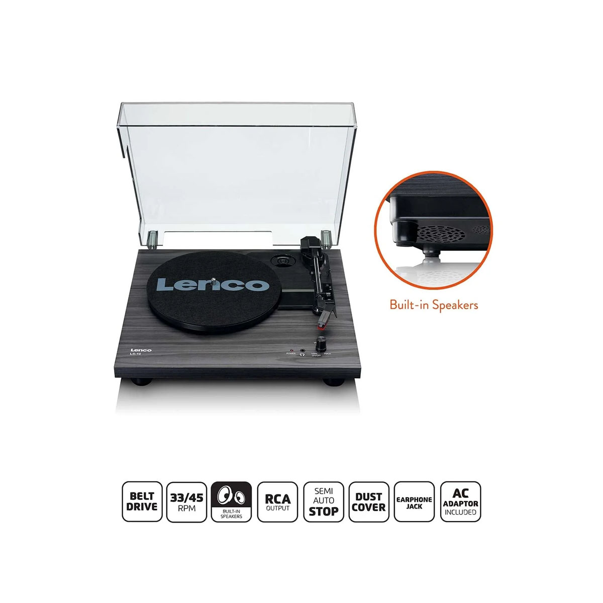 Грамофон, LENCO LS-10 - Black 