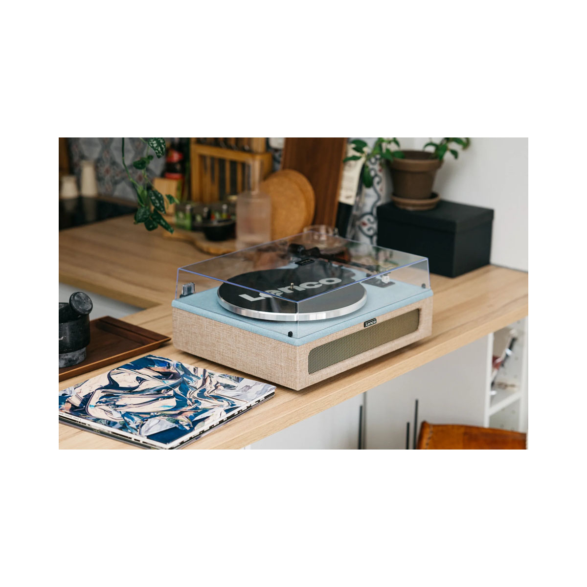 Грамофон, LENCO LS-440 - Blue/Taupe 
