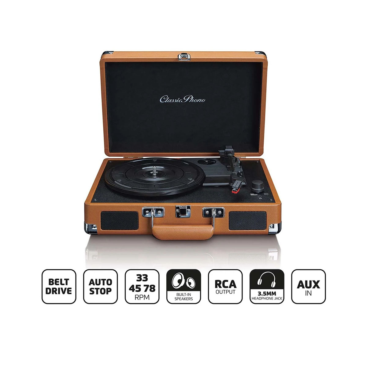 Грамофон, CLASSIC PHONO TT-10 - Brown 