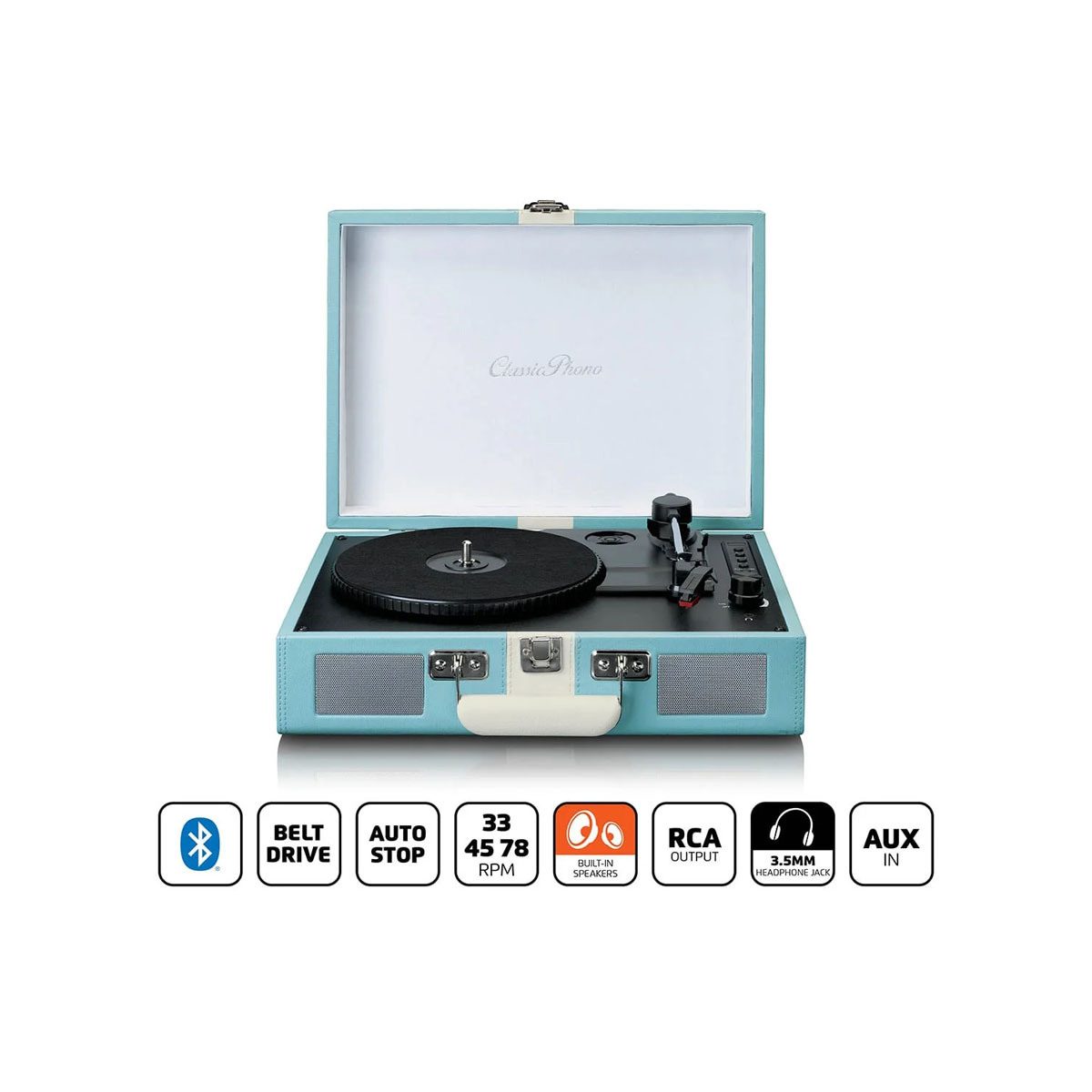 Грамофон, CLASSIC PHONO TT-110 - Blue/White 