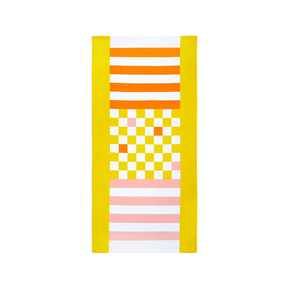 Пешкир за на плажа со игра, Checkers Yellow, 90 x 180 cm 