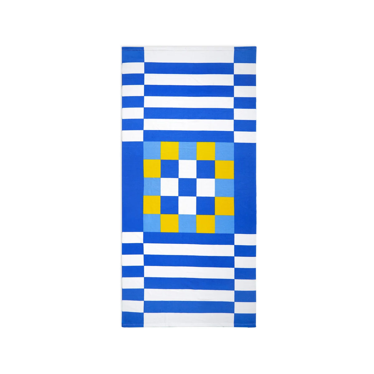 Пешкир за на плажа со игра, Tic-Tac-Toe Blue, 90 x 180 cm 