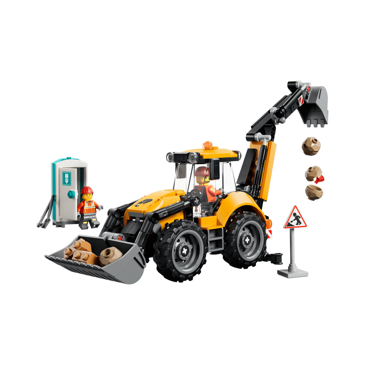 LEGO коцки, City, Yellow Backhoe Loader 