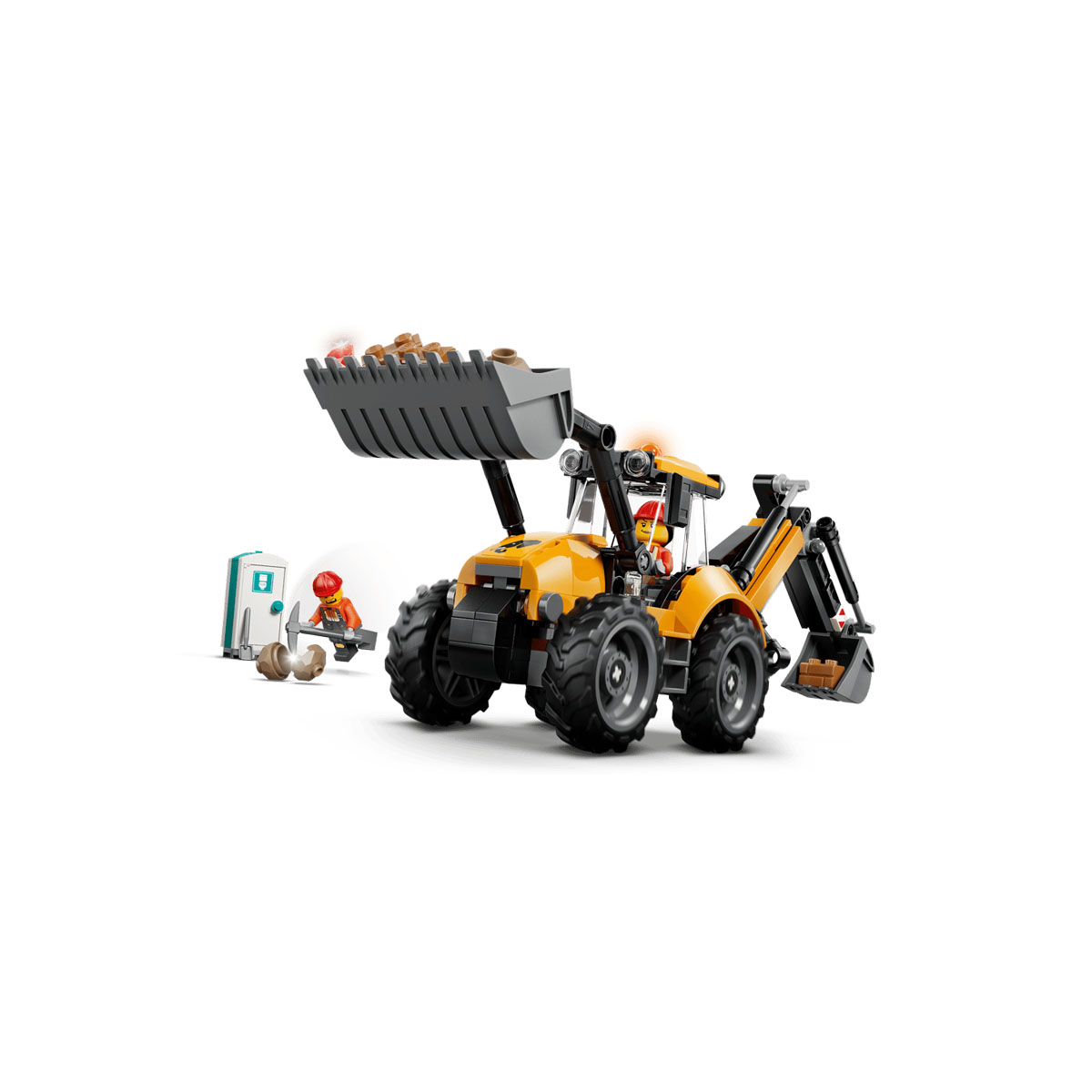LEGO коцки, City, Yellow Backhoe Loader 
