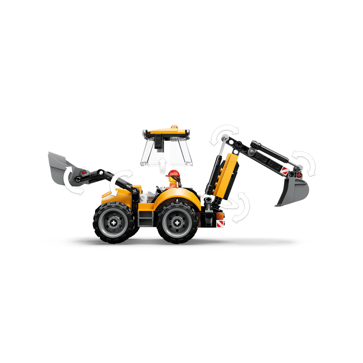 LEGO коцки, City, Yellow Backhoe Loader 