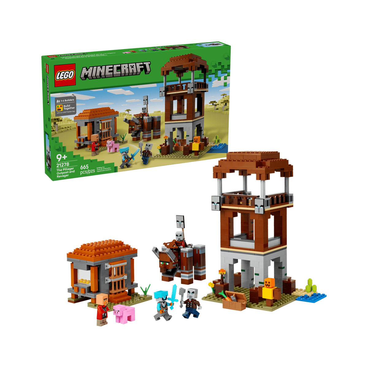 LEGO коцки, Minecraft, The Pillager Outpost and Ravager 