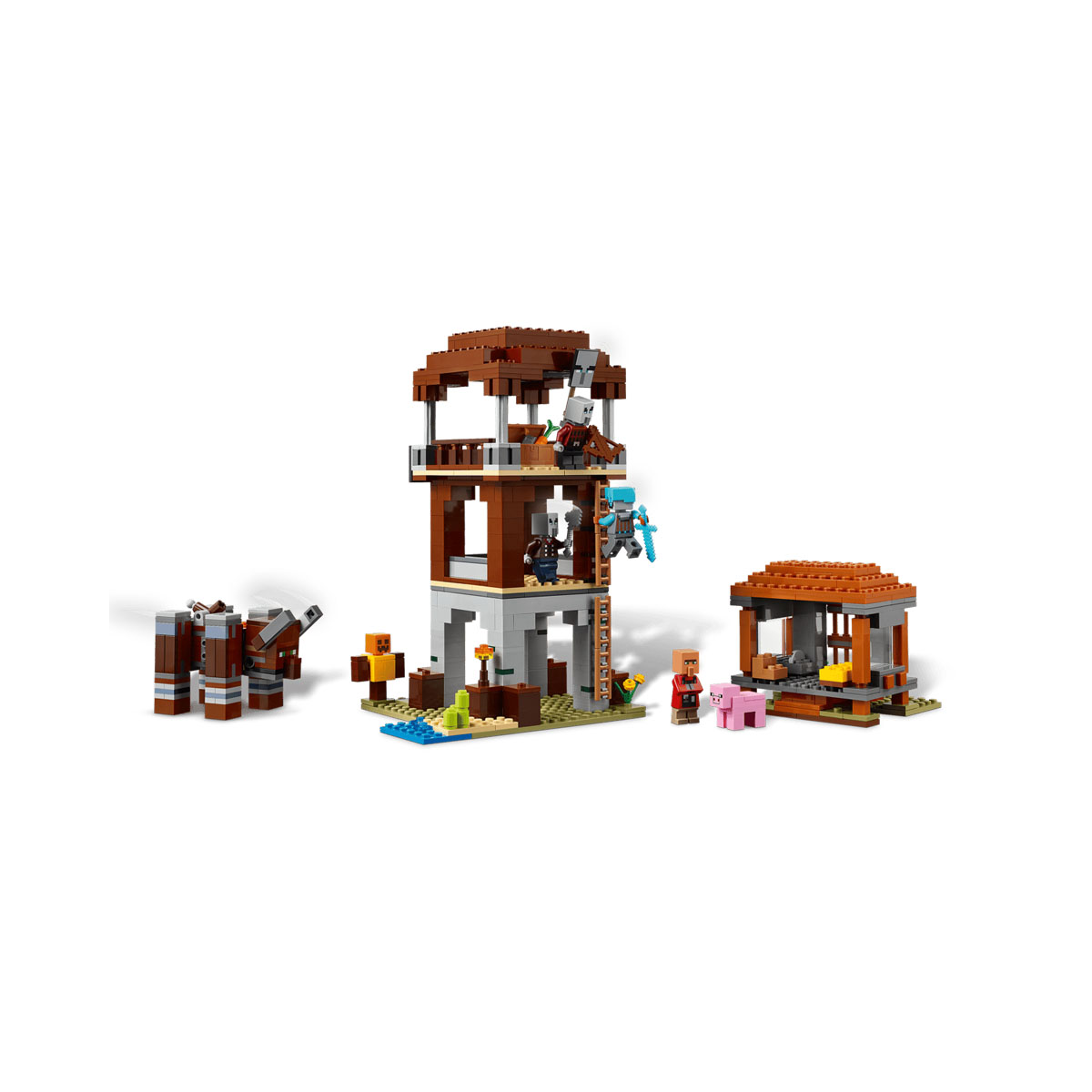 LEGO коцки, Minecraft, The Pillager Outpost and Ravager 