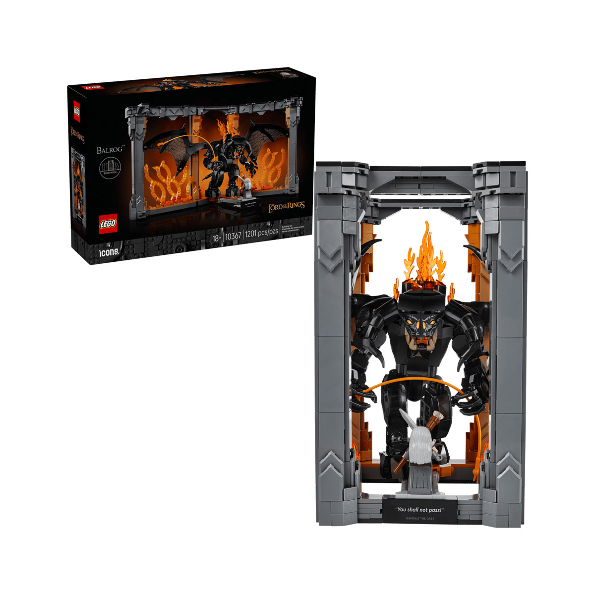 LEGO коцки, LEGO Icons, The Lord of the Rings: Balrog Book Nook 