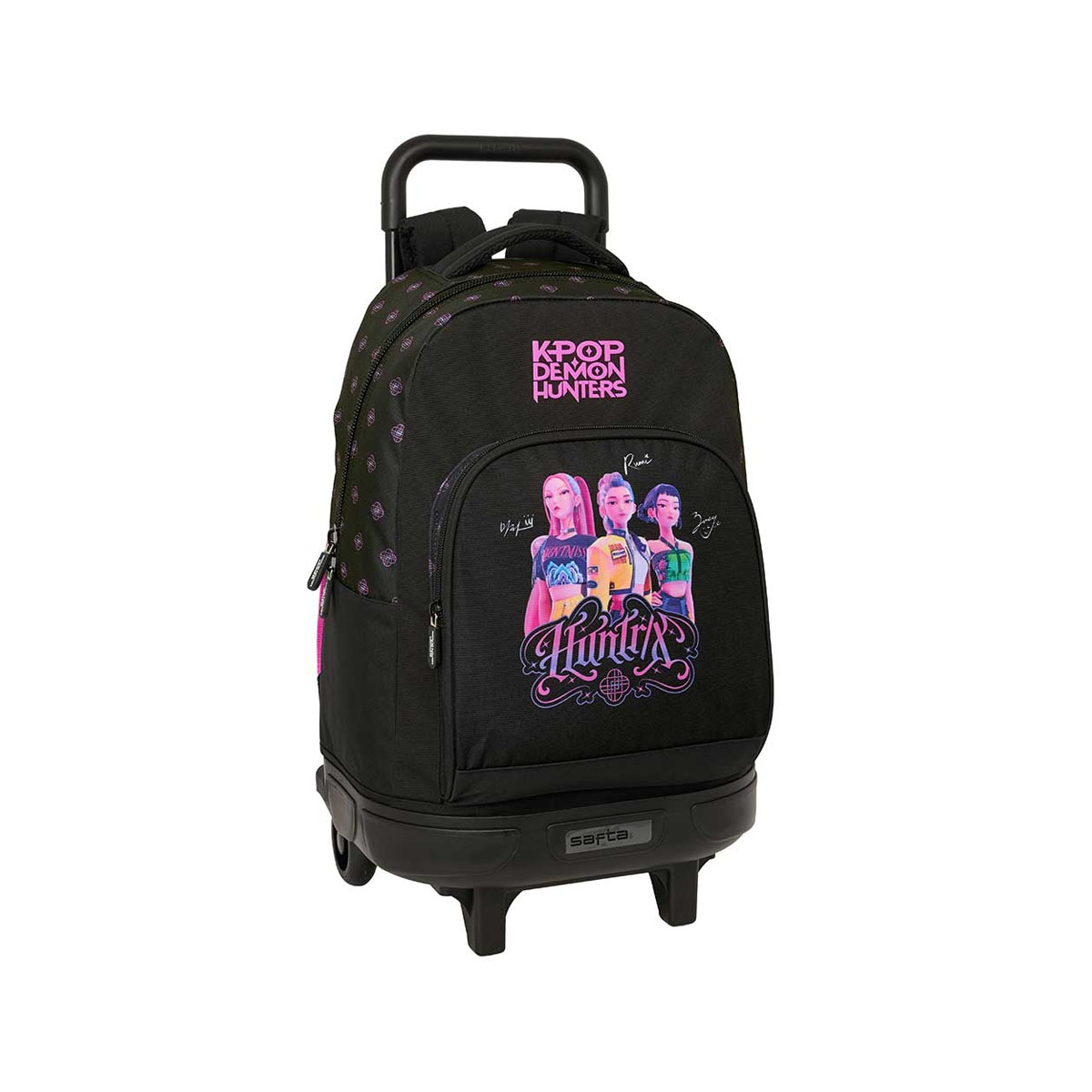 Ранец со монтажни тркалца, KPop Demon Hunters Black, 45 cm 