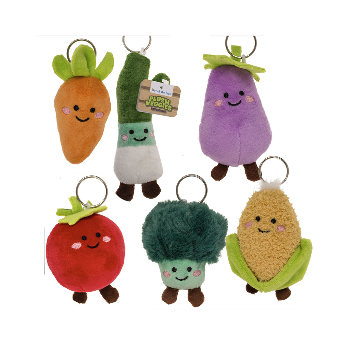 Плишан приврзок за клучеви, Squish Vegetables, 6 дизајни 