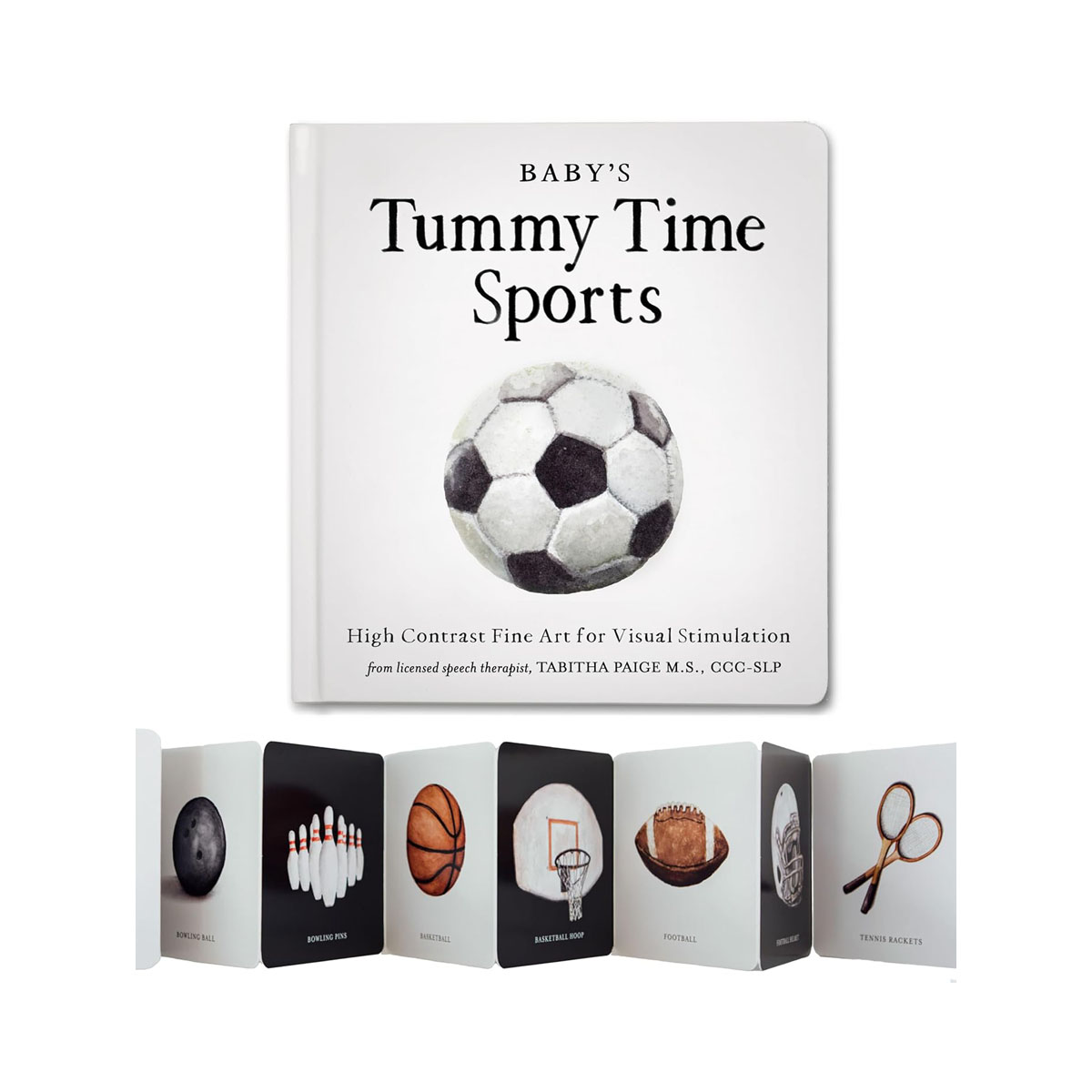 Baby's Tummy Time Sports: High-Contrast Fine Art for Visual Stimulation (Tabitha 