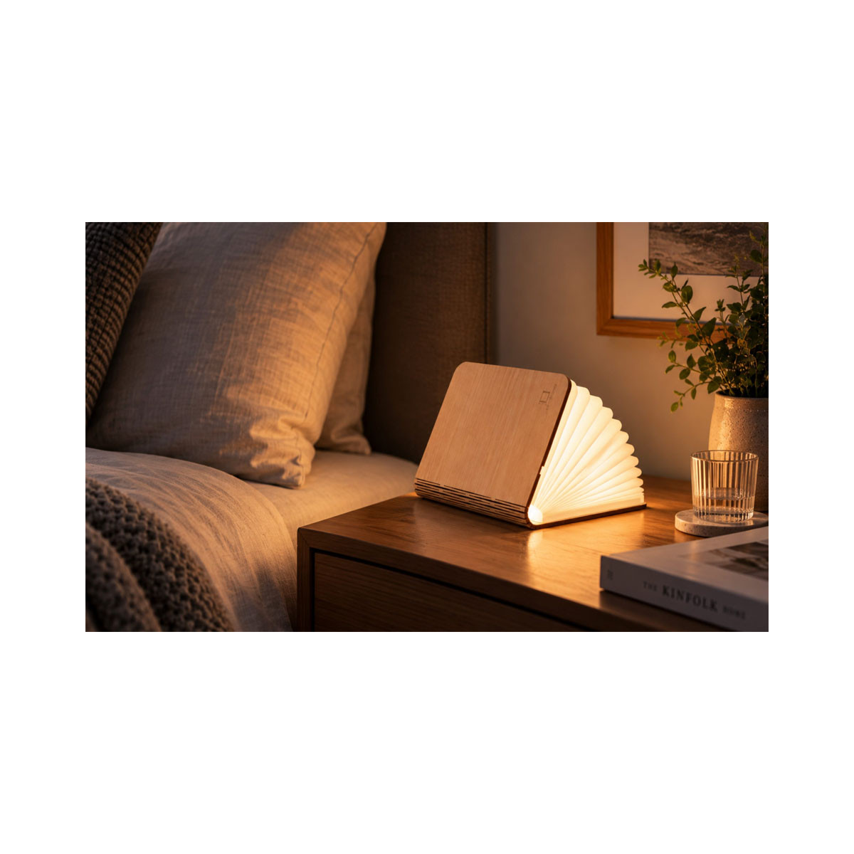 Паметна ламба - Книга, Мини Smart Book Lamp, мала, дрво - јавор 