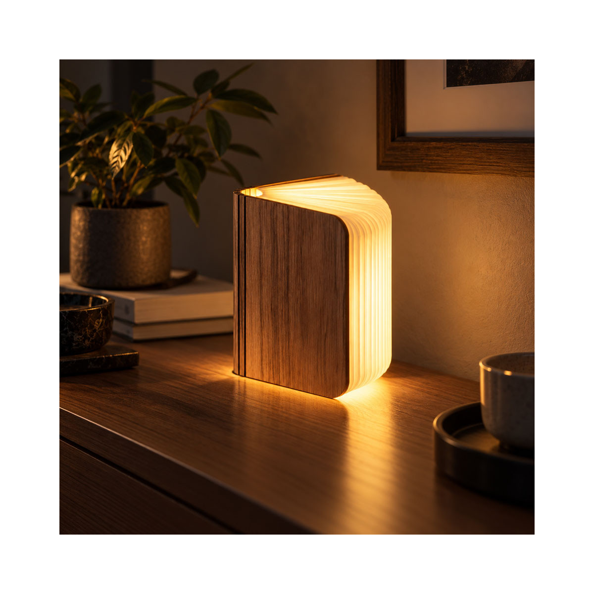 Паметна ламба - Книга, Мини Smart Book Lamp, мала, дрво - орев 