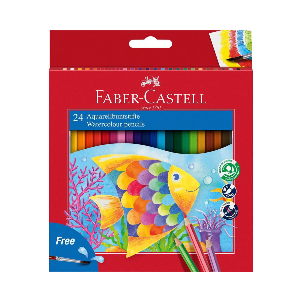 Акварелни моливи во боја + четка, Faber Castell Classic Colour, 1/24 