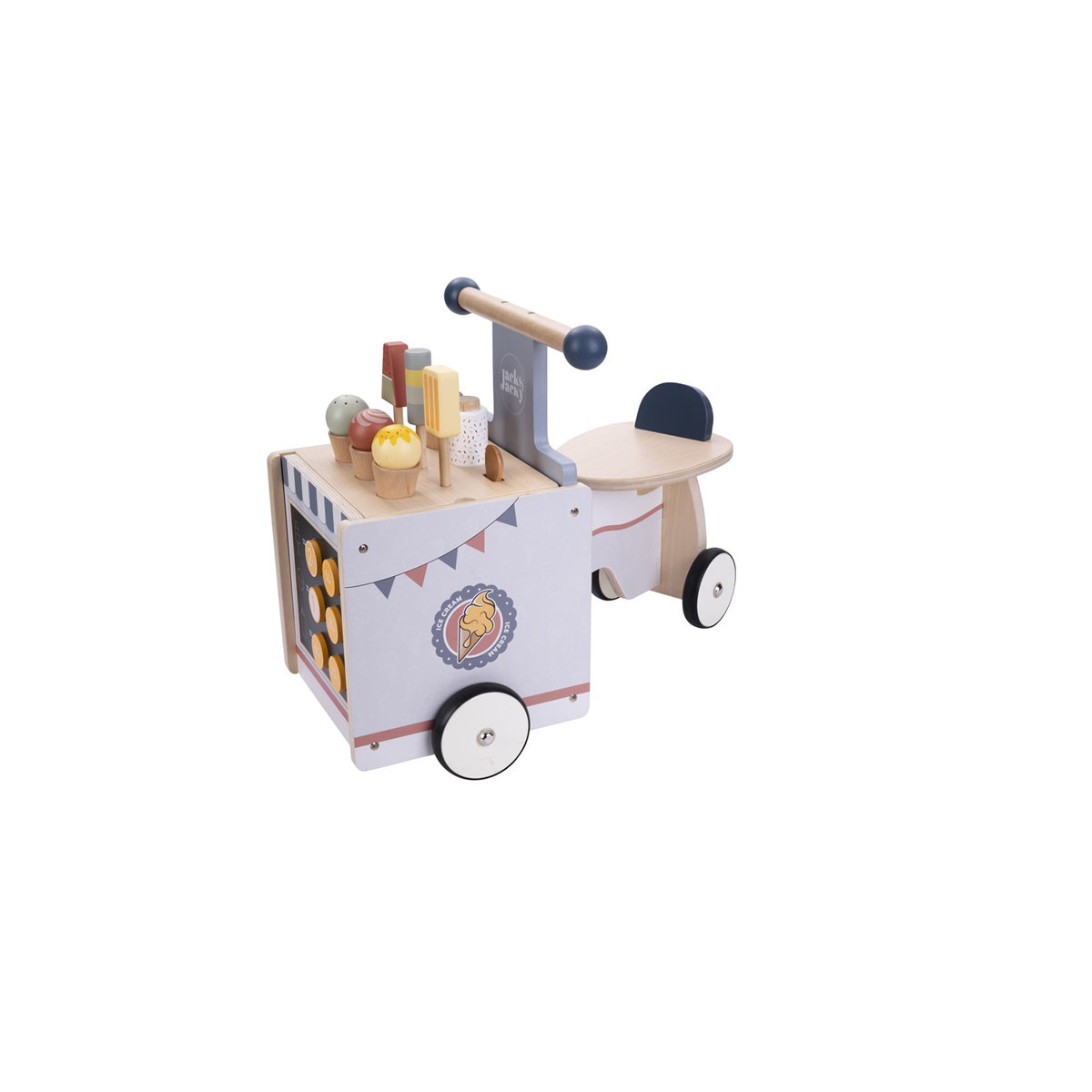 Дрвен сет за игра Jack & Jacky Ice-Cream Cart Bike 