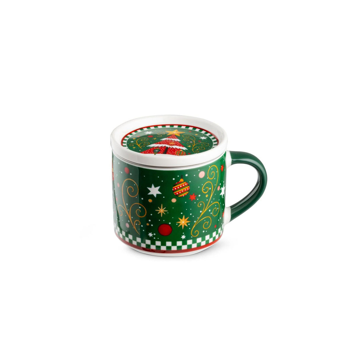 Шолја со поклопка, Albero Natale Verde, 400ml 