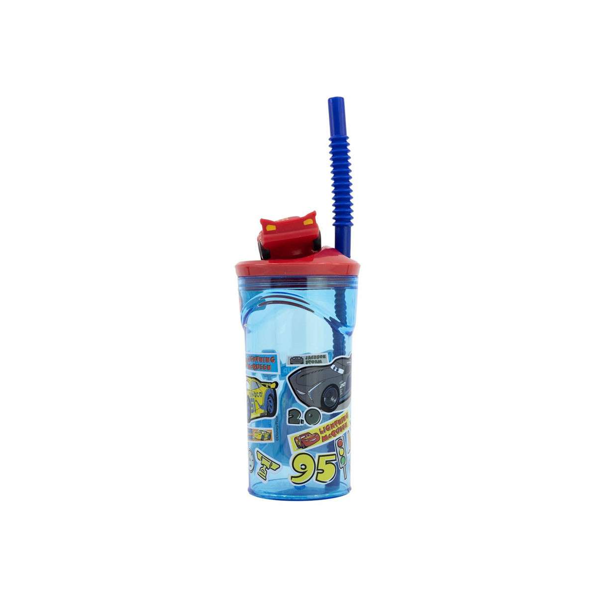 Чаша со сламка, Pixar: Cars Stickers, 360ml 