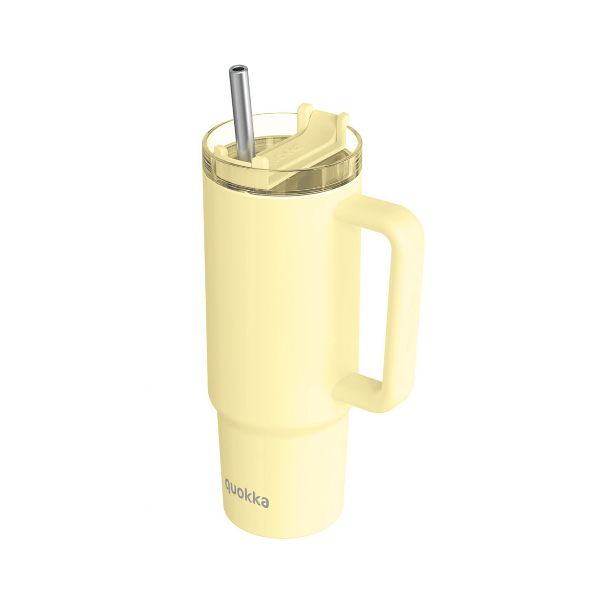 Термос-чаша со сламка, Quokka - Vibe: Pastel Yellow, 880ml 