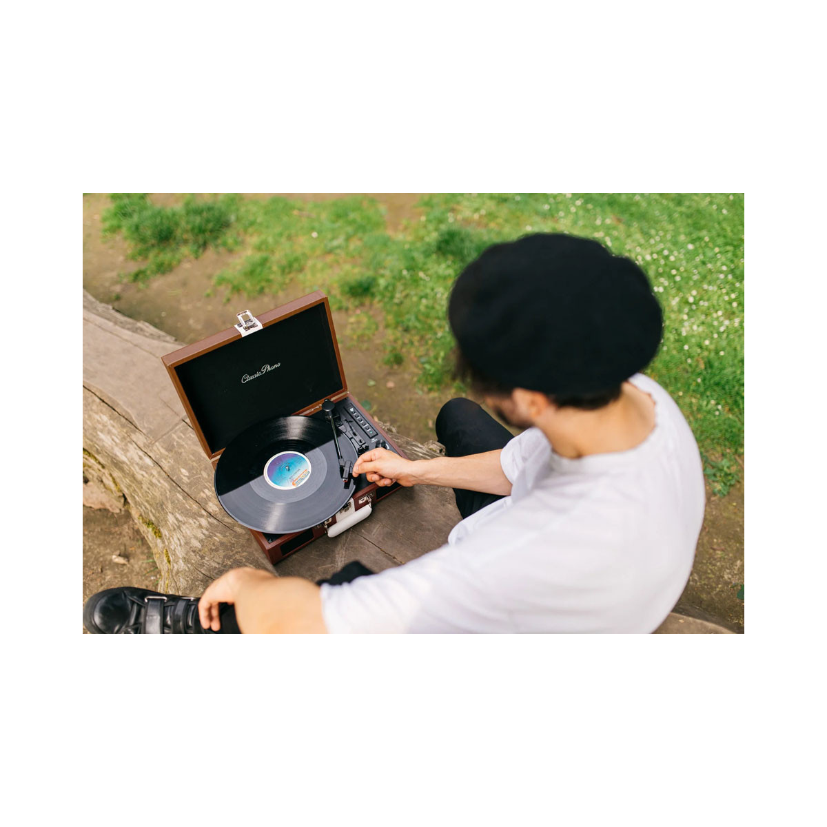 Грамофон, CLASSIC PHONO TT-120 - Brown/White 