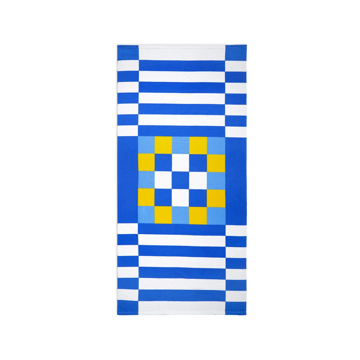 Пешкир за на плажа со игра, Tic-Tac-Toe Blue, 90 x 180 cm 