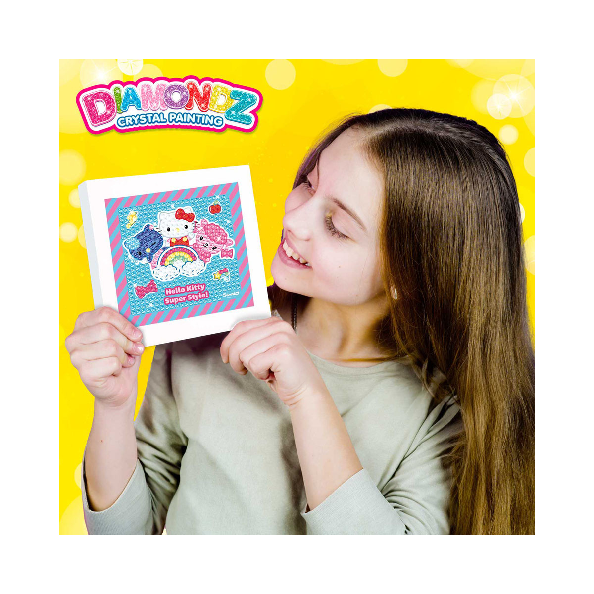 Сет за изработка на слики, Diamondz  Crystal Painting- Hello Kitty 