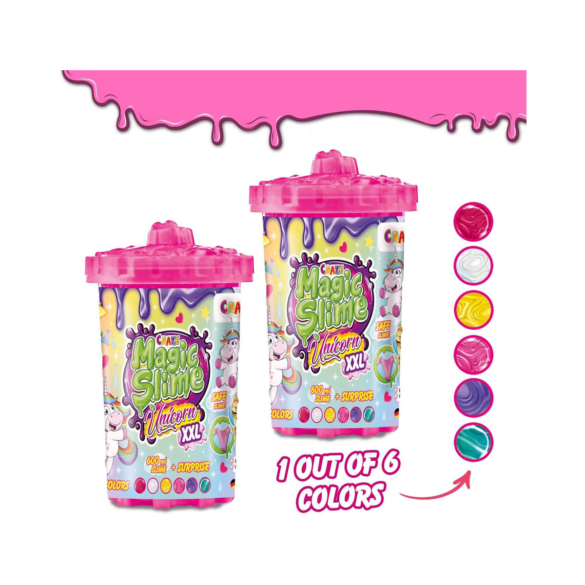 Слајм со скриена фигура, Magic Slime - Unicorn XXL, 6 бои 