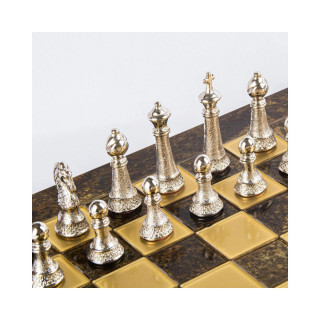 Сет за шах, Classic Metal Staunton with Gold&Silver Chessmen/Bronze Chessboard