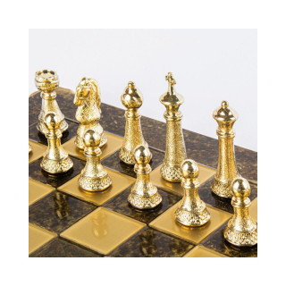Сет за шах, Classic Metal Staunton with Gold&Silver Chessmen/Bronze Chessboard
