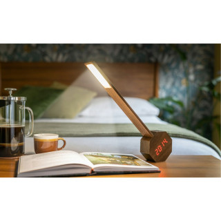 Часовник/Ламба, Octagon One Plus Portable Alarm Clock Desk Light, дрво - орев
