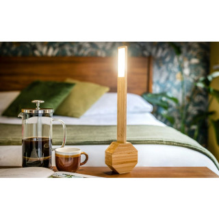 Часовник/Ламба, Octagon One Plus Portable Alarm Clock Desk Light, дрво - бамбус
