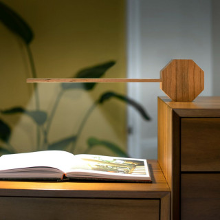 Часовник/Ламба, Octagon One Plus Portable Alarm Clock Desk Light, дрво - цреша