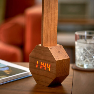 Часовник/Ламба, Octagon One Plus Portable Alarm Clock Desk Light, дрво - цреша