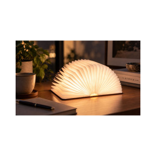 Паметна ламба - Книга, Large Smart Book Lamp, голема, дрво - орев 