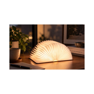 Паметна ламба - Книга, Large Smart Book Lamp, голема, дрво - орев 