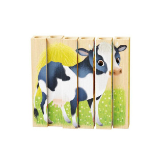 Дрвена сложувалка, Four Puzzle - Farm Animals, 6 парчиња