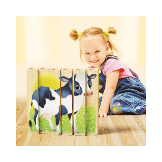 Дрвена сложувалка, Four Puzzle - Farm Animals, 6 парчиња